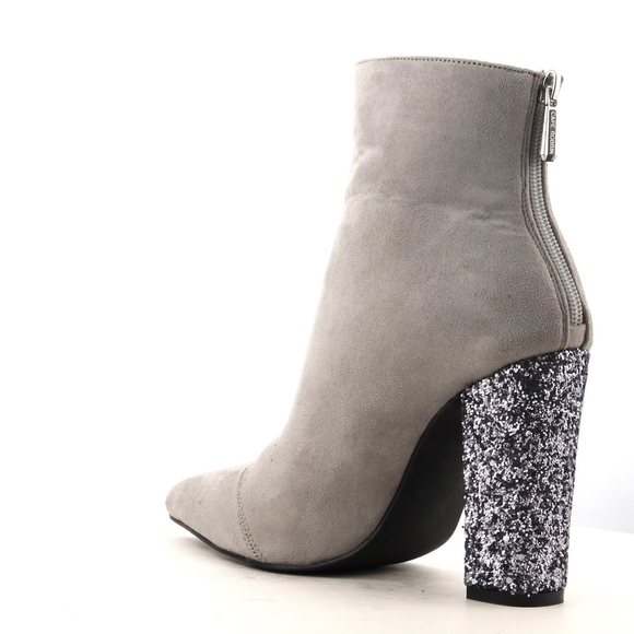 Cape Robbin Beautiful Suede Glitter Heel Bootie - Picture 3 of 5